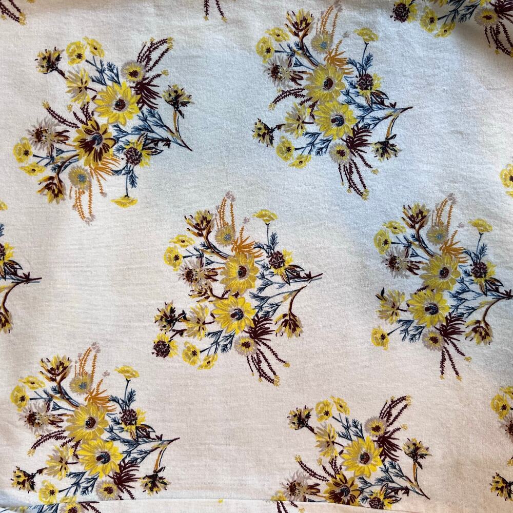 Happy X Nature 100% Cotton Wide Leg Relaxed Off White with Floral Print W's Med. - Picture 9 of 13